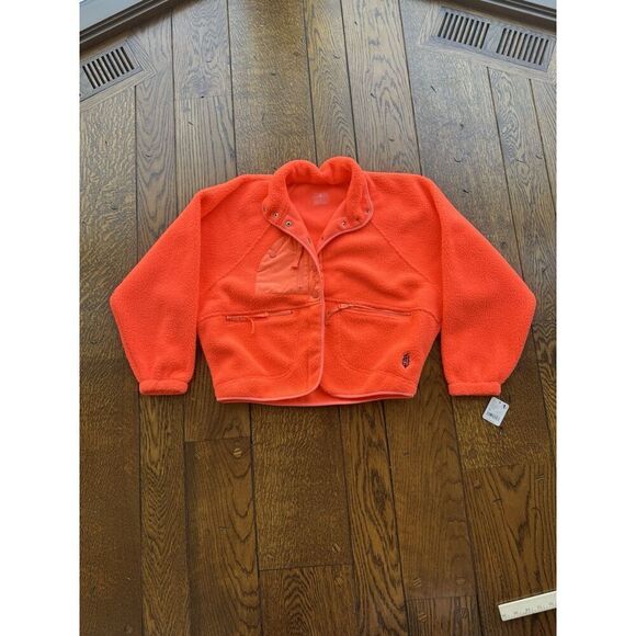 Free People Movement Hit The Slopes Jacket Neon Coral NWT Size XS - Picture 1 of 9